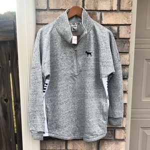 PINK HALFZIP SWEATER